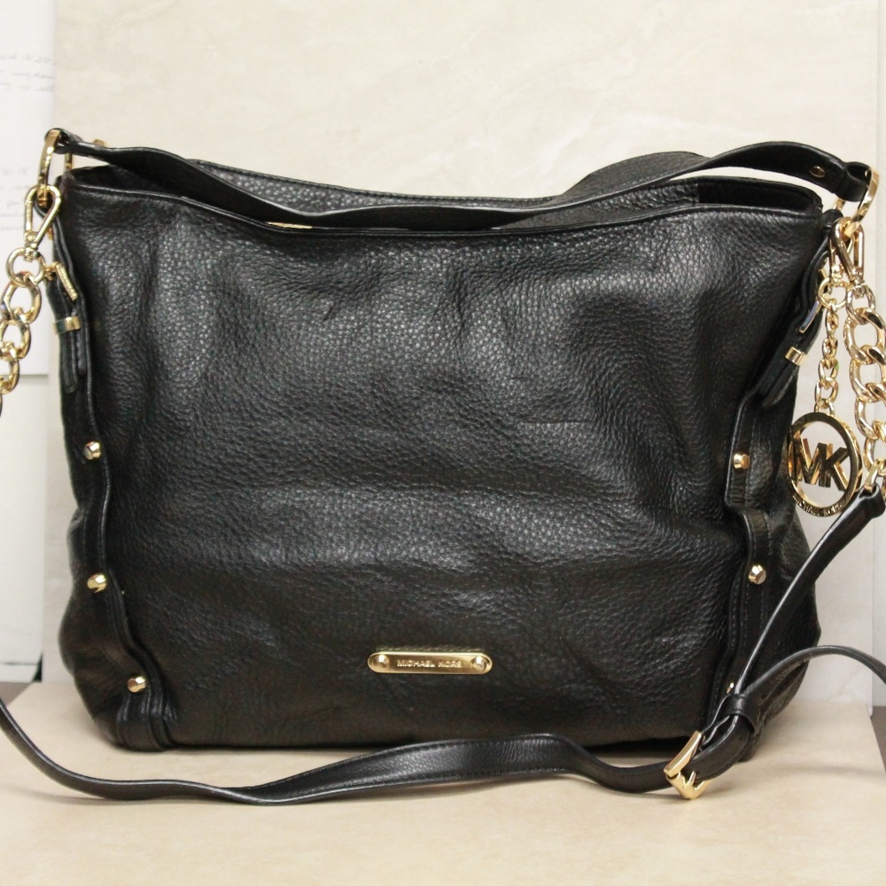 Michael Kors Astor Studded Black Leather Hobo